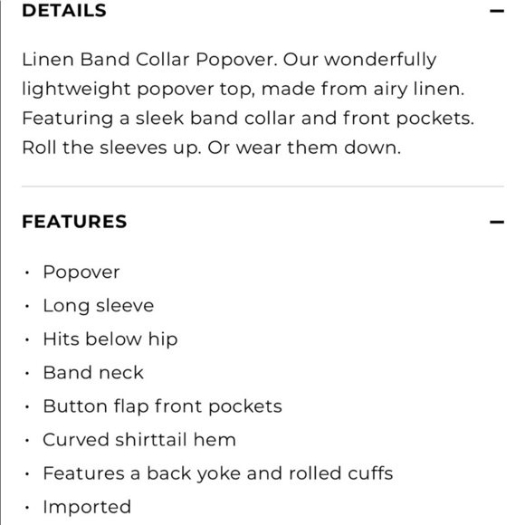 Talbots Linen Popover Top, size Medium or 6 or 8 - Picture 2 of 9